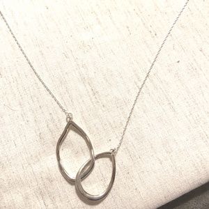 Chloe and Isabel Interlocking Double Teardrop Necklace & Link Bracelet Silver